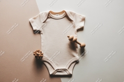 Baby onesie with wooden toys mockup mockup Product Image 1