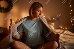 Woman Cozy Sweater TShirt Mockup t-shirt Product Image 1