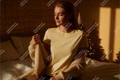 Woman wearing plain t shirt mockup clothing Product Image 1