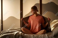 Woman Cozy Blanket Peach T Shirt t-shirt Product Image 1