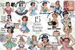 Retro Women Bundle Sublimation Clipart Product Image 1