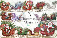 Christmas Sleigh Sublimation Clipart Product Image 1