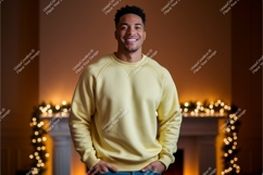 Man wearing yellow sweatshirt casual clothing Product Image 1