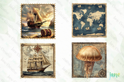 Nautical Vintage Stamp Sublimation Product Image 1