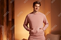 Man wearing pink sweatshirt casual clothing Product Image 1