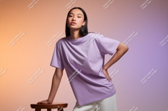 Woman wearing silk shirt brown fashion Product Image 1