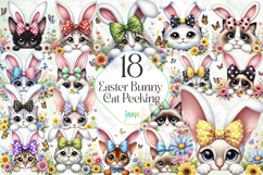 Easter Bunny Cat Peeking Sublimation Product Image 1