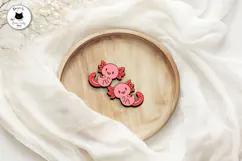 Kawaii Axolotl Stud Earrings | Animal Laser Cut SVG Product Image 2