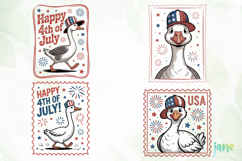 4th July Goose Stamp SVG Product Image 1