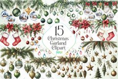 Christmas Garland PNG Clipart Product Image 1