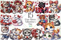 Cute Kitten Valentine’s Day Sublimation Product Image 1
