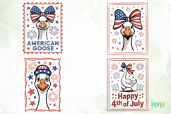 4th July Goose Stamp SVG Product Image 1