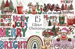 Glitter Christmas Sublimation Clipart Product Image 1