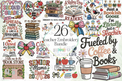 Teacher Embroidery Bundle Sublimation Product Image 1