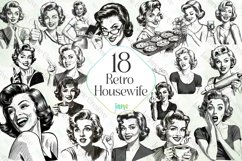 Retro Housewife Sublimation Clipart Product Image 1
