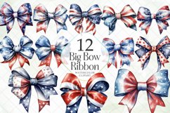 4th of July Big Bow Ribbon Sublimation Product Image 1
