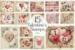 Valentine’s Stamps Sublimation Clipart Product Image 1