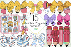 Teacher Coquette Bows SVG PNG Bundle Product Image 1