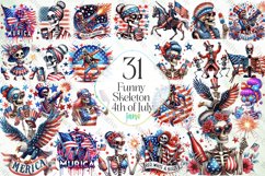 Funny Skeleton 4th of July Sublimation Product Image 1