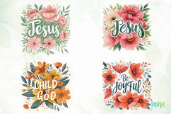 Floral Christian Png Sublimation Product Image 1