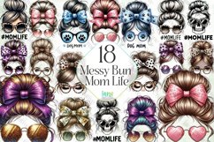 Messy Bun Mom Life Sublimation Clipart Product Image 1