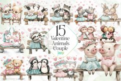 Valentine Animals Sublimation Clipart Product Image 1