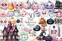 Pink Halloween Clipart Sublimation Product Image 1