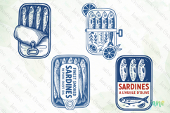 Retro Sardines SVG PNG Sublimation Product Image 1