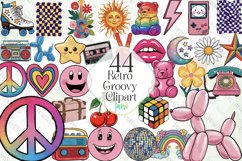 Retro Groovy Clipart Sublimation Product Image 1