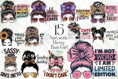 Sarcastic Messy Bun Girl Sublimation Product Image 1