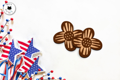Patriotic Floral Stud Earrings Laser Cut | 4th of July Studs Product Image 3