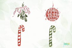 Watercolor Vintage Christmas Clipart Product Image 1