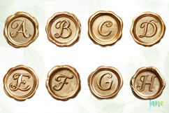 Gold Wax Stamp Letter Clipart Bundle Product Image 6
