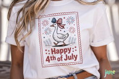 4th July Goose Stamp SVG Product Image 2