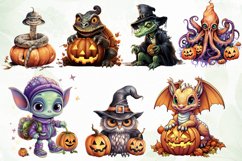 Animals In Halloween Sublimation Clipart Product Image 2