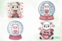 In Love Alpacas Watercolor Clipart Product Image 1
