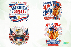 Retro 250th Anniversary USA Png Clipart Product Image 1