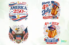 Retro 250th Anniversary USA Png Clipart Product Image 1