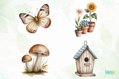 Garden Girl Watercolor Clipart Product Image 1