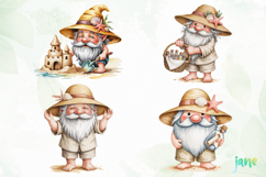 Watercolor Beach Gnome Clipart Product Image 1