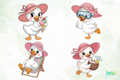 Summer Baby Duck Watercolor Clipart Product Image 1