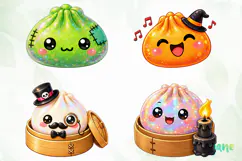 Halloween Glitter Dumplings Clipart Product Image 1