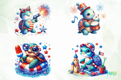 Sea Turtle 4th of July Clipart Product Image 1