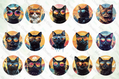 Cat Sunglasses PNG Clipart Bundle Product Image 4