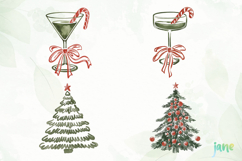 Watercolor Vintage Christmas Clipart Product Image 1