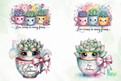 Valentine Succulent Pots PNG Product Image 1