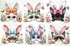 Easter Bunny Cat Peeking Sublimation Product Image 2