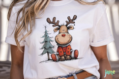 Quirky Funny Christmas Reindeer Clipart Product Image 2