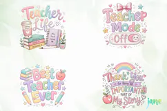 Boho Teacher PNG Clipart Product Image 1
