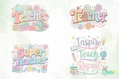Boho Teacher PNG Clipart Product Image 1